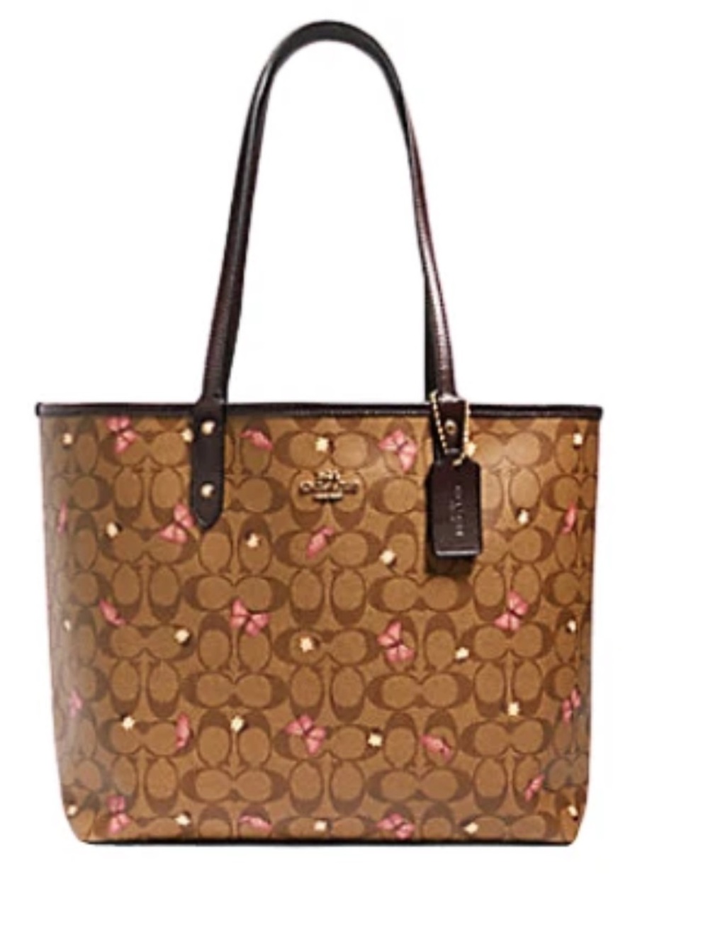 Coach REVERSIBLE CITY TOTE IN SIGNATURE CANVAS WITH BUTTERFLY PRINT